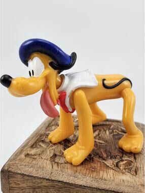 Vintage Disney Pluto The Dog Figurine 3" Toy Posable Legs